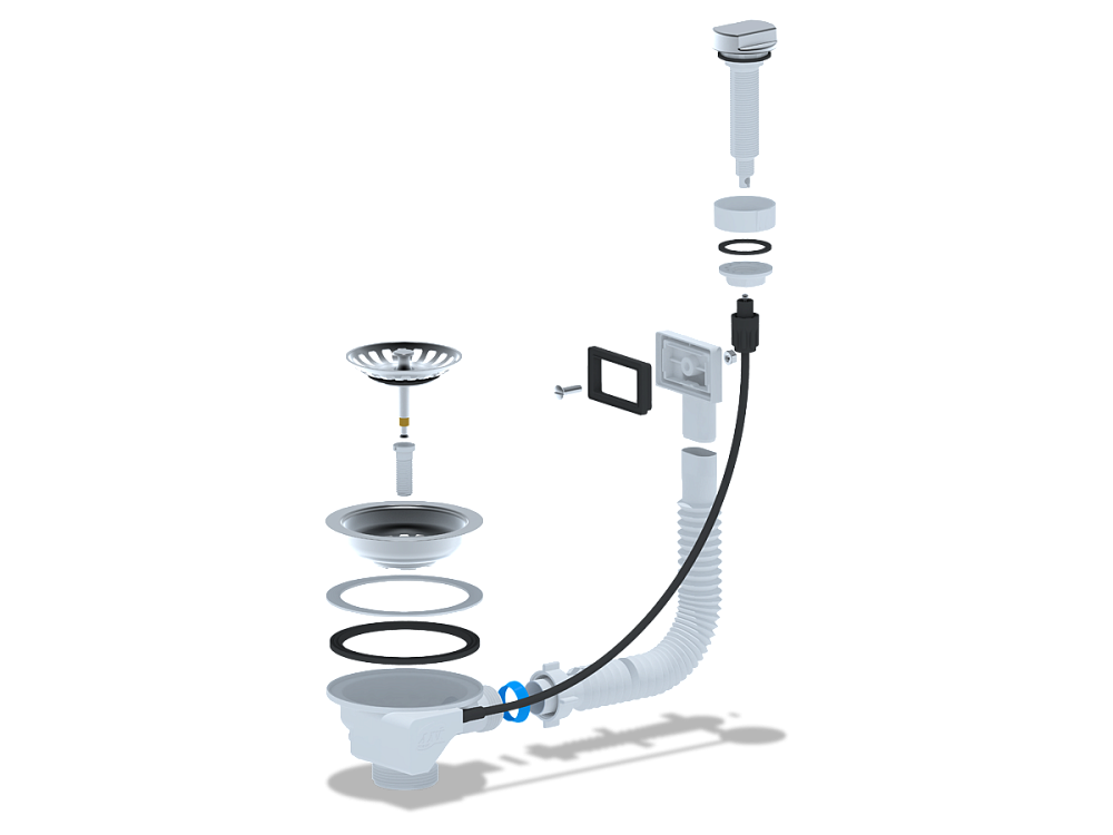 Перелив полуавтомат для мойки АНИ Пласт NM305S с прямоугольным вертикальным корпусом 3 1/2 дюйма