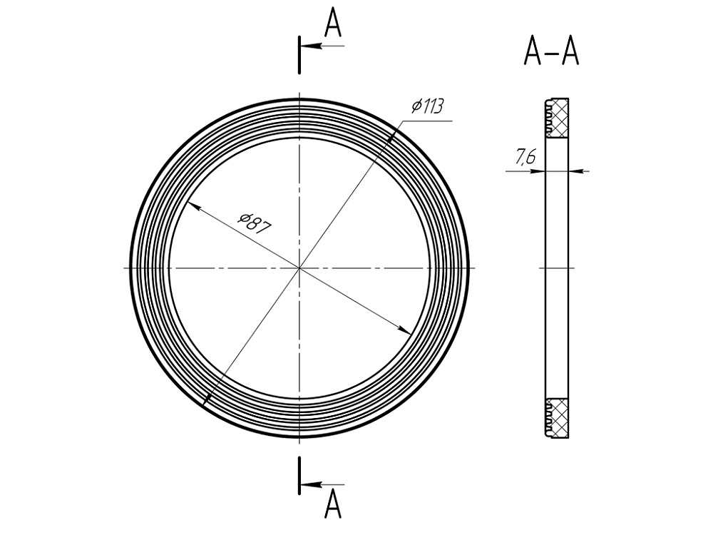 Прокладка под горловину АНИ Пласт M085 3 1/2 дюйма ребристая