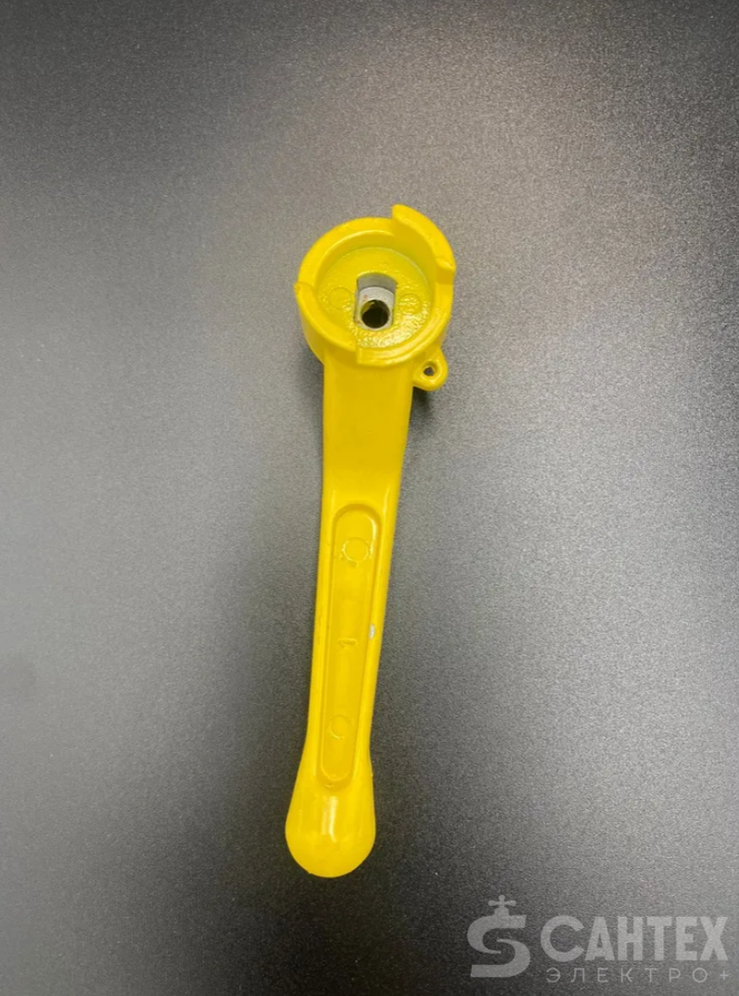 Ручка-рычаг 1"; 11/4" для шарового крана (желтая) (посадочное гнездо как на фото) под пломбу, VALFEX, арт.VF.RR3Gp.25.32.59
