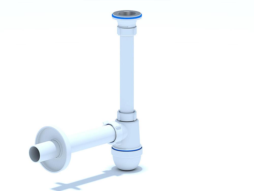 Сифон для раковины АНИ Пласт C1004 1 1/4 дюйма 40 мм с прямой трубой 40 мм