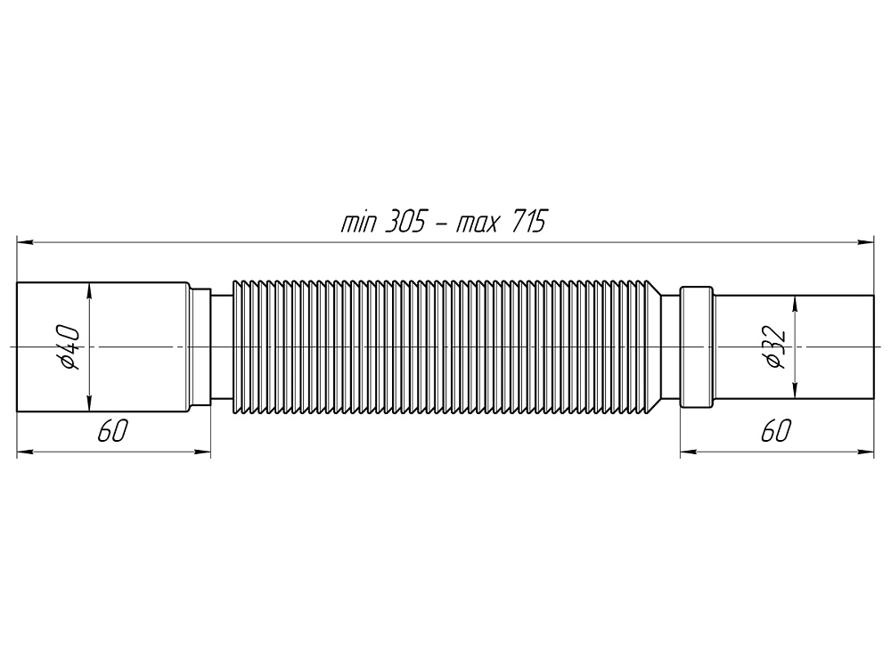 Гибкая труба АНИ Пласт K304 32х40/305-715 мм