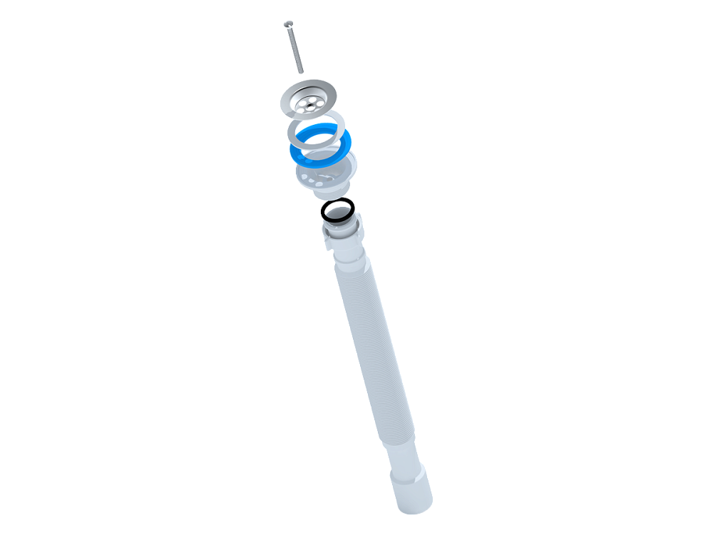 Сифон для мойки АНИ Пласт G217 1 1/4 дюйма 32/40 мм гофрированный 566-1396 мм