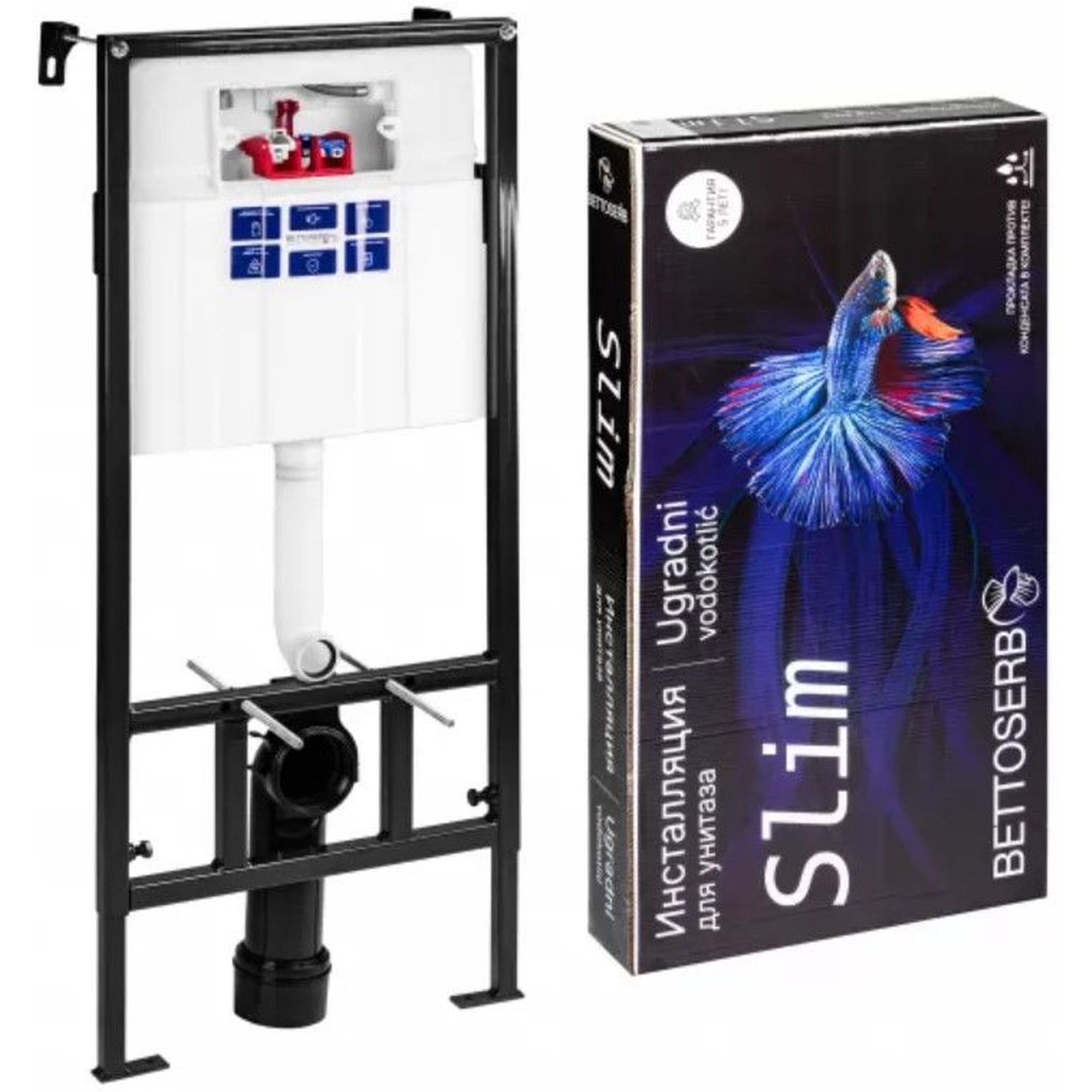 Инсталляция BETTOSERB SAVA FIX SLIM, клавиша смыва COOL, хром. глянец, SET40006469