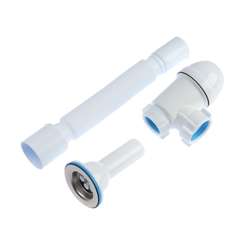 Сифон для мойки АНИ Пласт Варяг C5510 1 1/4 дюйма 40 мм универсальный с гибкой трубой 40х50 мм