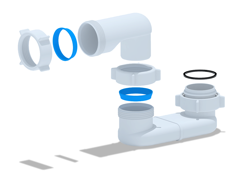 Сифон для ванны АНИ Пласт E000 1 1/2 дюйма 40 мм плоский без выпуска