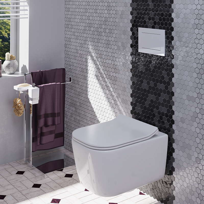 Клавиша АНИ пласт для системы скрытой установки унитаза прям. квадрат белая глянцевая WPG1700G