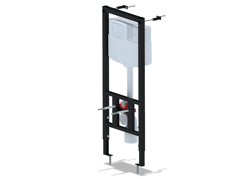 Система скрытой установки унитаза АНИ Пласт WCP1110 1350х522х225 мм с овальной белой кнопкой