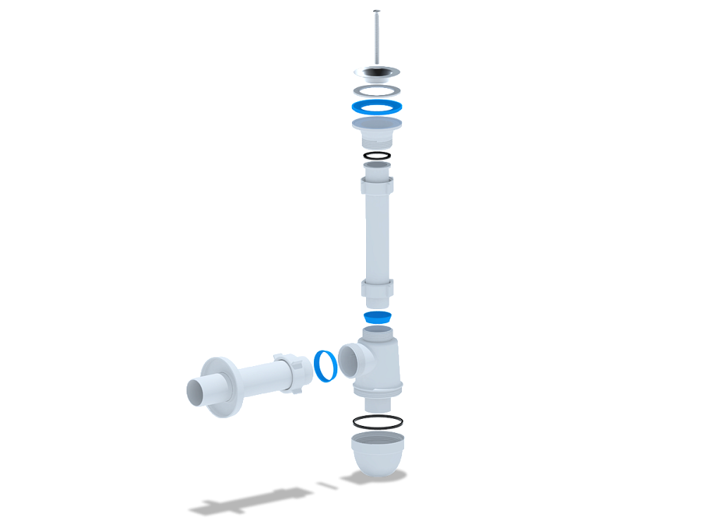 Сифон для раковины АНИ Пласт C1004 1 1/4 дюйма 40 мм с прямой трубой 40 мм
