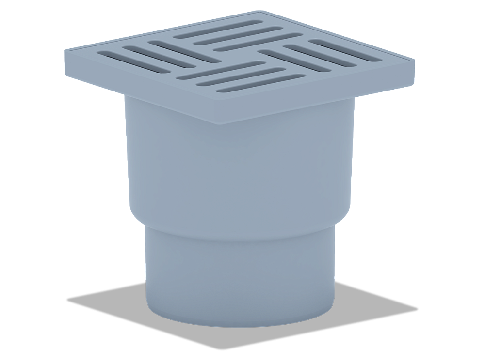 Трап для душа АНИ Пласт TA1210 вертикальный нерегулируемый с выпуском 110 мм и пластиковой решеткой 150х150 мм