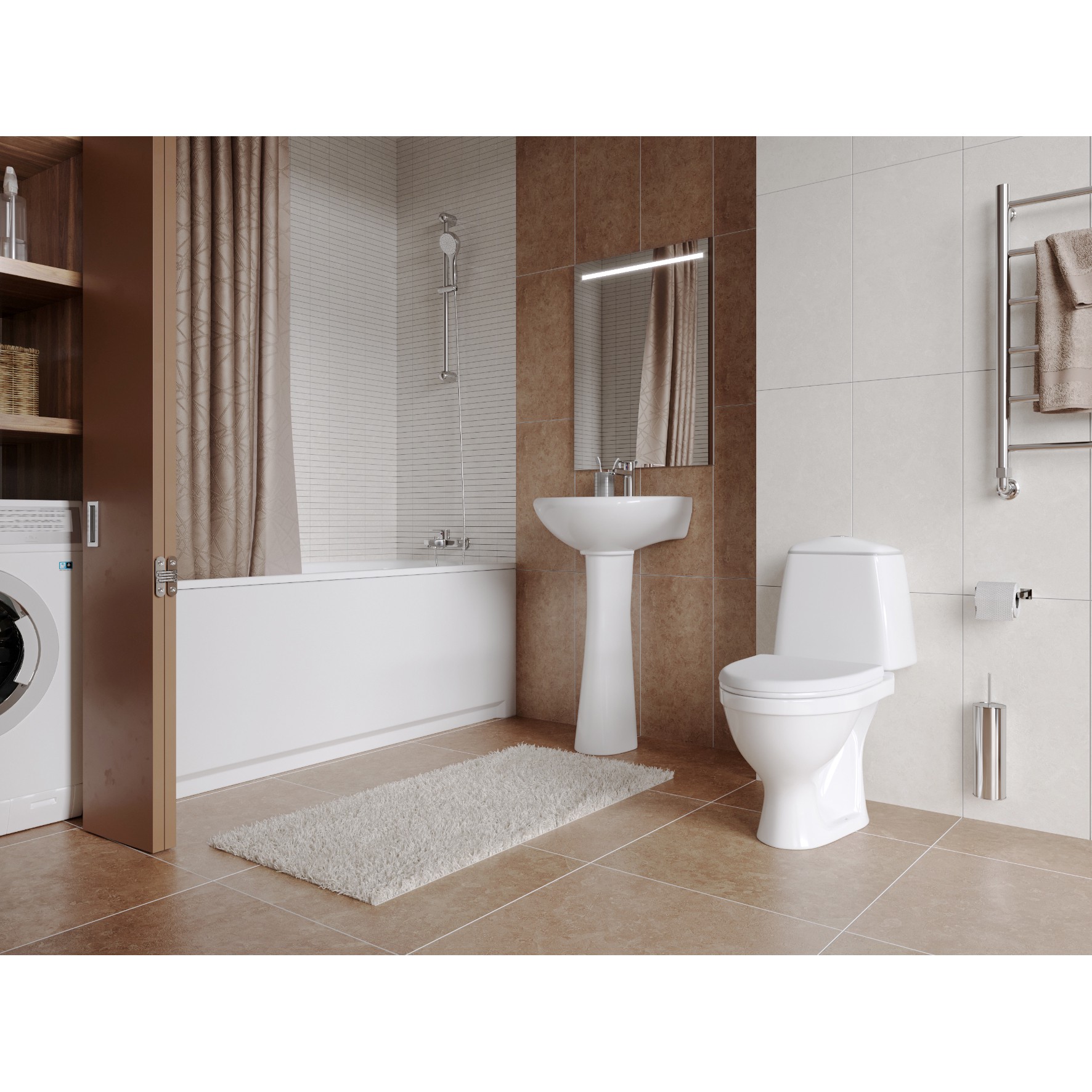 Умывальник Santeri подвесной Соната 54 1 отв п/смес по центру бел 1.3111.2.S00.11B.0