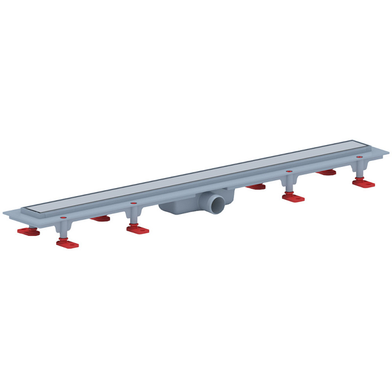 Трап линейный пластиковый АНИ Пласт TLQ1185M DN40 с сухим затвором и матовой решёткой Штиль 850х62 мм