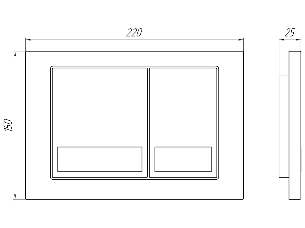 Инсталляция для унитаза 50 см АНИ Пласт WCP1121 1350х522х225 мм с квадратной клавишей хром глянец