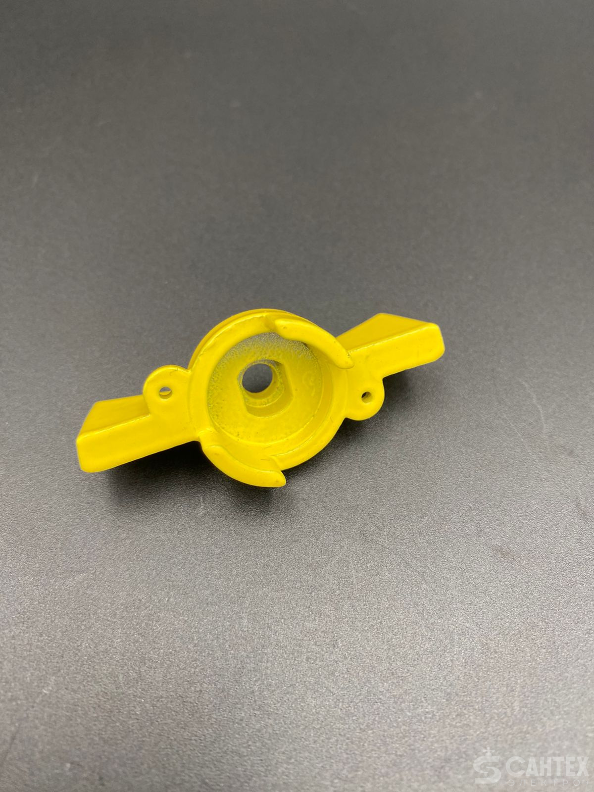 Ручка-бабочка 1/2"; 3/4" под пломбу (посадочное гнездо как на фото) для шарового крана (желтая), VALFEX, арт.VF.RB2Gp.15.20