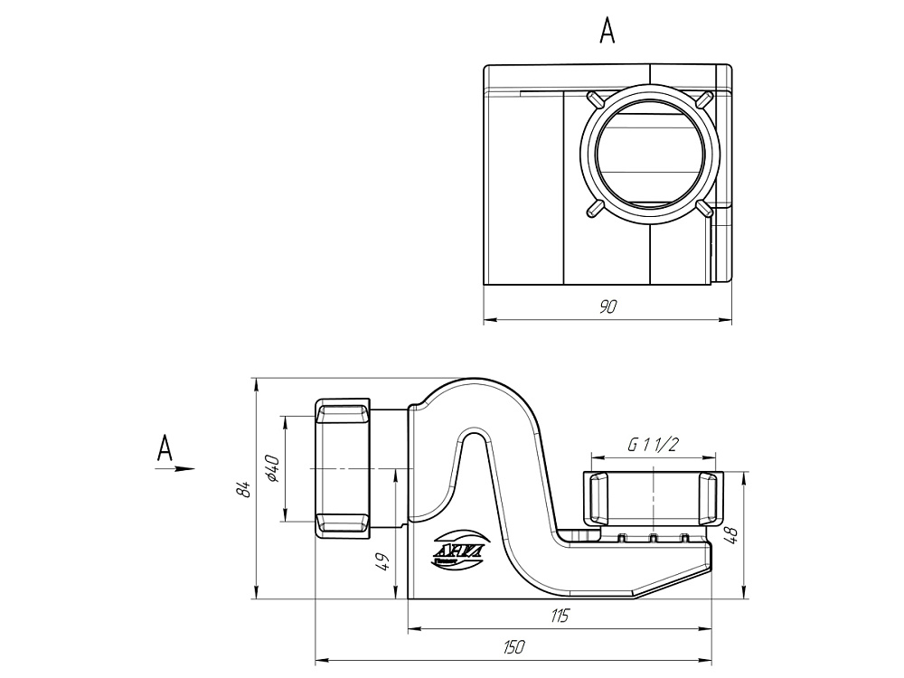 Сифон для ванны АНИ Пласт Бриг E600 без выпуска