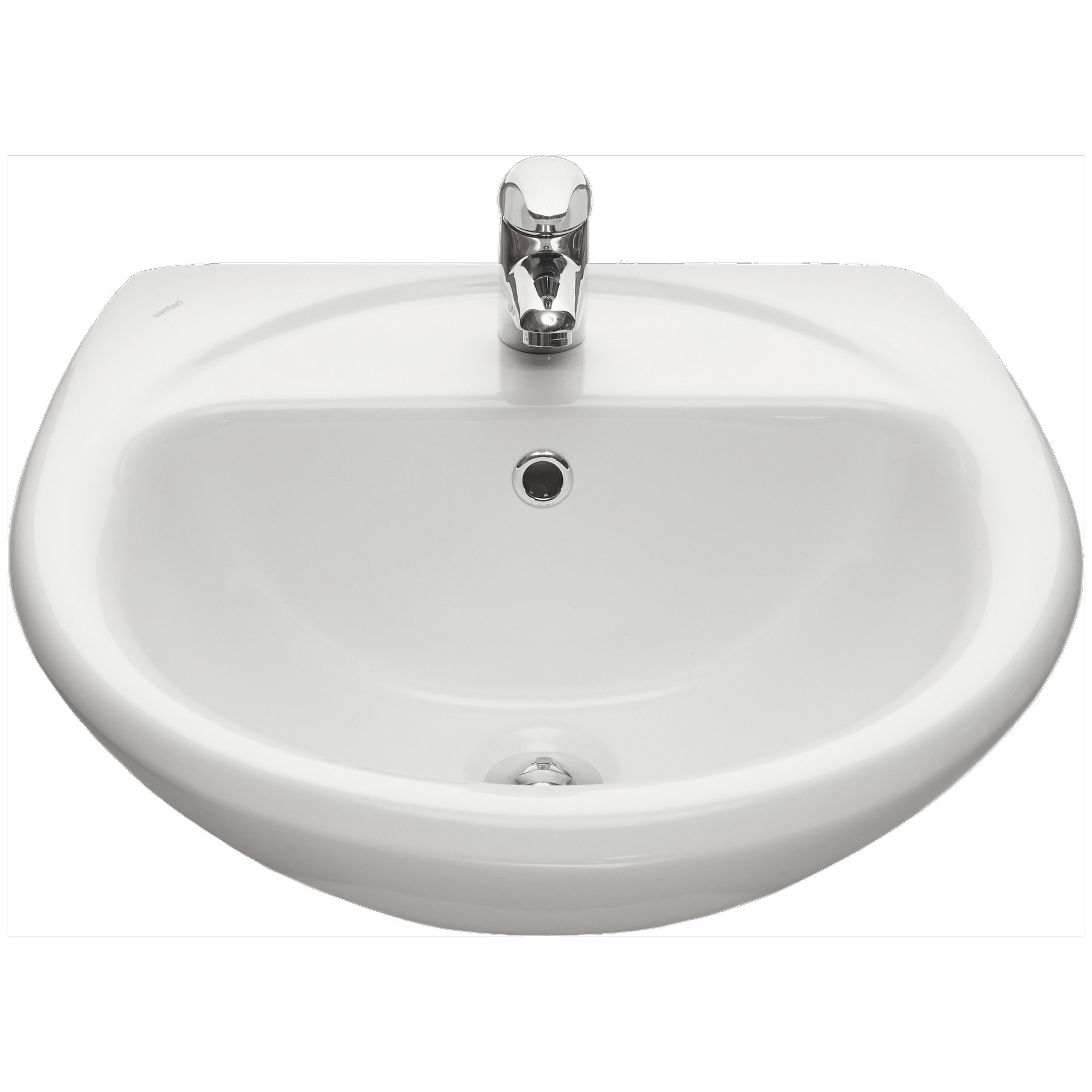 Умывальник Santeri подвесной Соната 54 1 отв п/смес по центру бел 1.3111.2.S00.11B.0