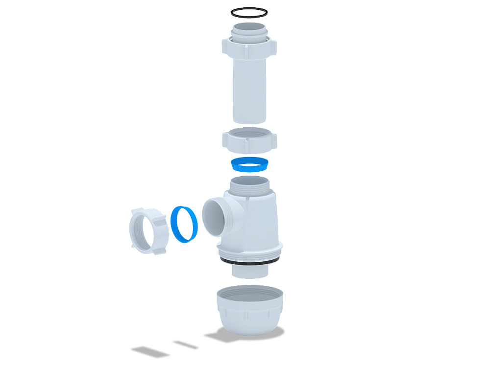 Сифон для мойки АНИ Пласт Грот A0120 1 1/2 дюйма 40 мм без выпуска