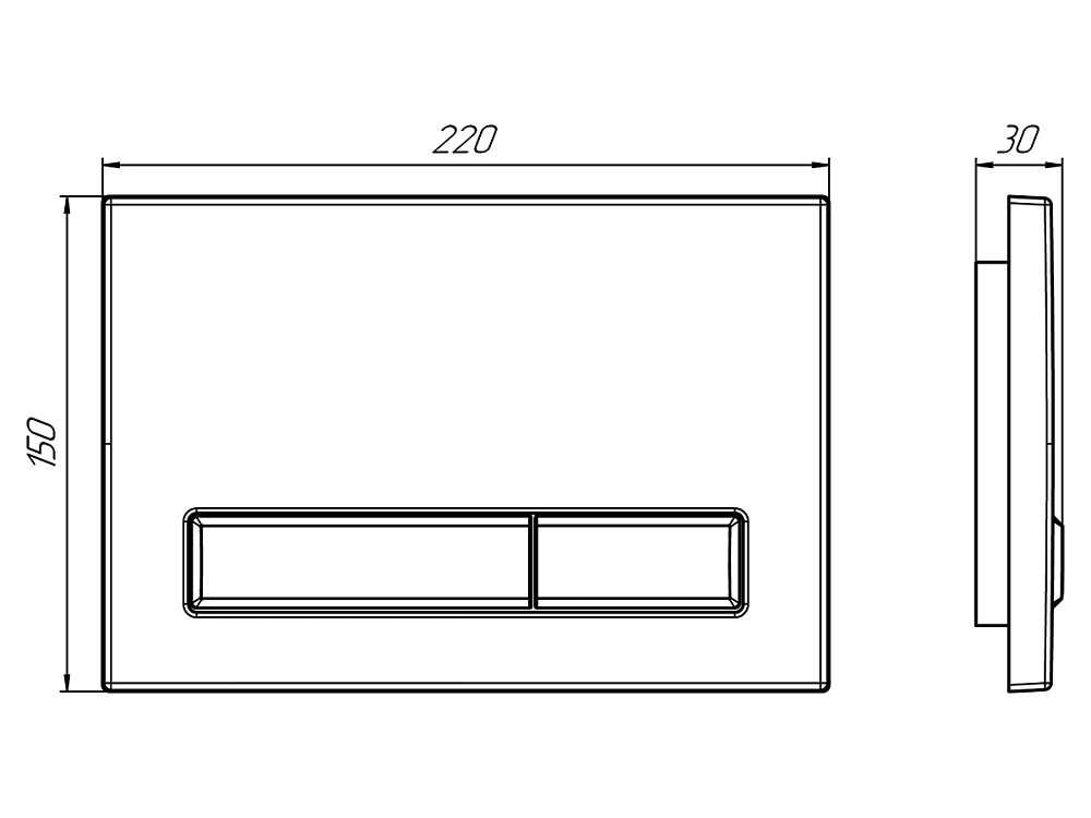 Инсталляция для унитаза 50 см АНИ Пласт 1350х522х225 мм с прямоугольной черной матовой клавишей WCP1430
