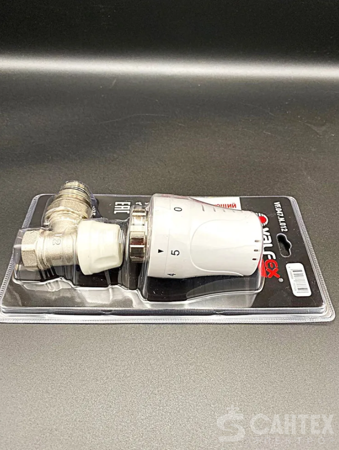 Клапан с термостатической головкой для радиатора, угловой 1/2", VALFEX, арт.VF.047.N.012