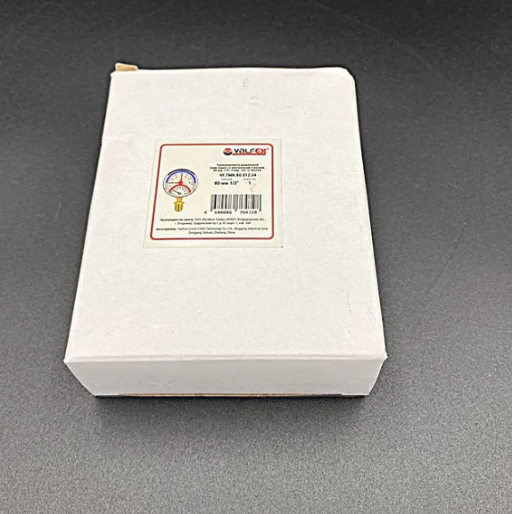 Термоманометр радиальный (нижнее подключение),80 мм, 4 бар, VALFEX, арт.VF.TMN.80.012.04