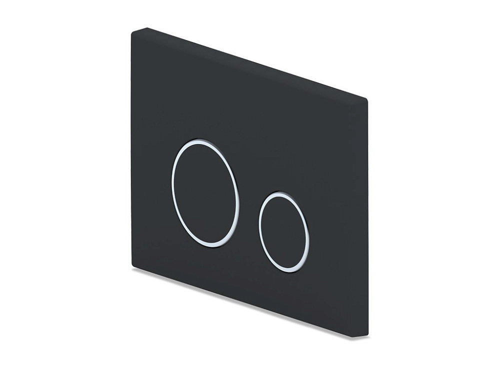 Клавиша АНИ Пласт для системы скрытой установки унитаза черная матовая, обод хром, клавиша черный матовый WP2313