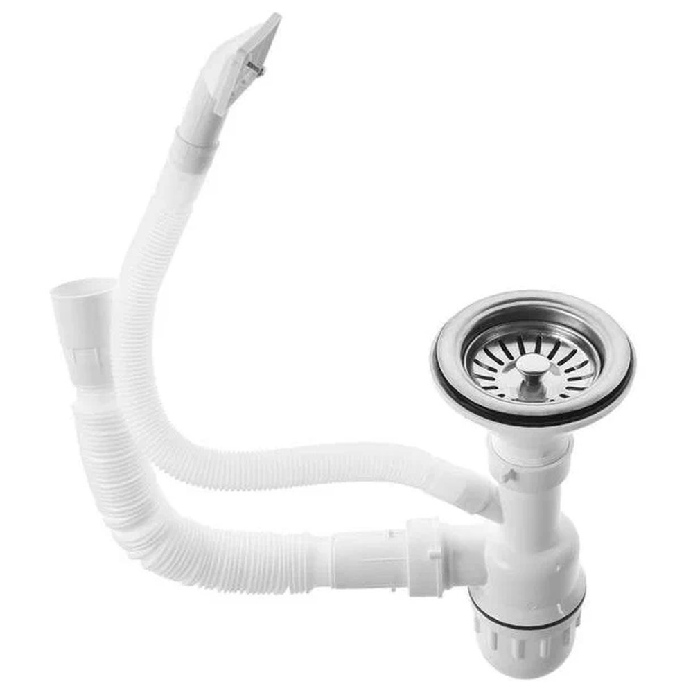 Мойка "Jif" нержавеющая сталь 0,6мм, врезная, крыло справа, 570*450*160, с сифоном, выпуск 3 1/2