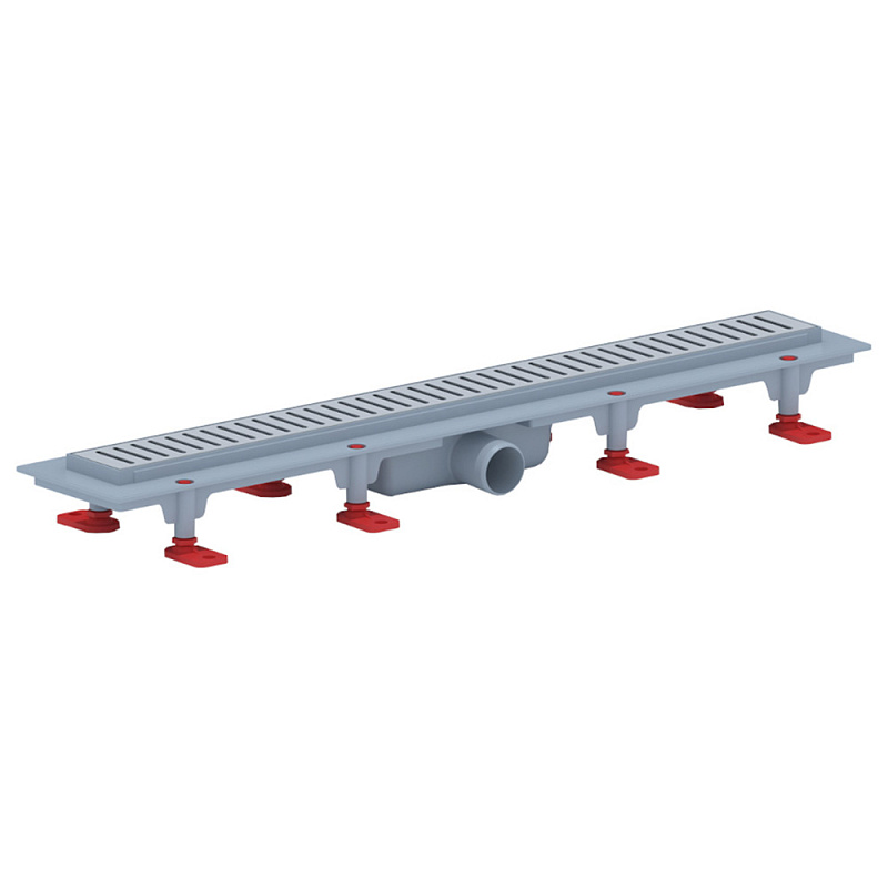 Трап линейный пластиковый АНИ Пласт TLQ1465M DN40 с сухим затвором и матовой решёткой Бимс 650х62 мм