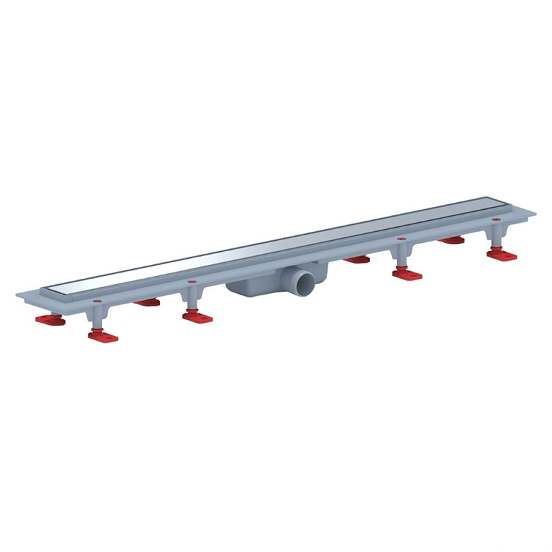 Трап линейный пластиковый АНИ Пласт TLQ1185G DN40 с сухим затвором и глянцевой решёткой Штиль 850х62 мм