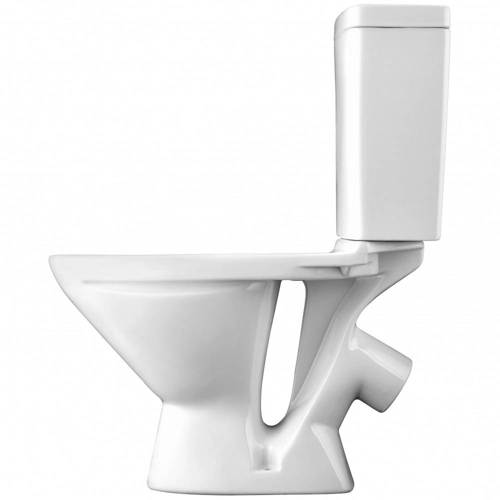 Унитаз SANTEK ЛИГА компакт, выпуск косой (слив 2-реж., дюропласт) с сиденьем и бачком