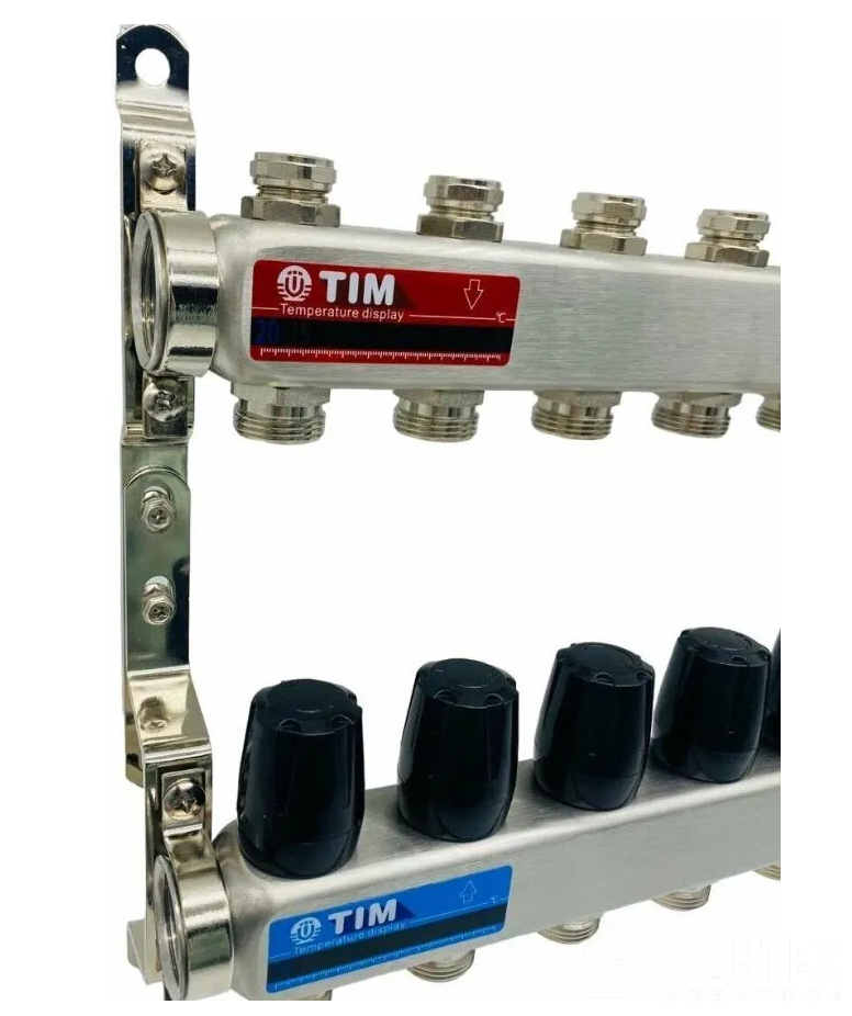 Термометр-полоска на коллекторах подачи (красный), TIM, M323-1