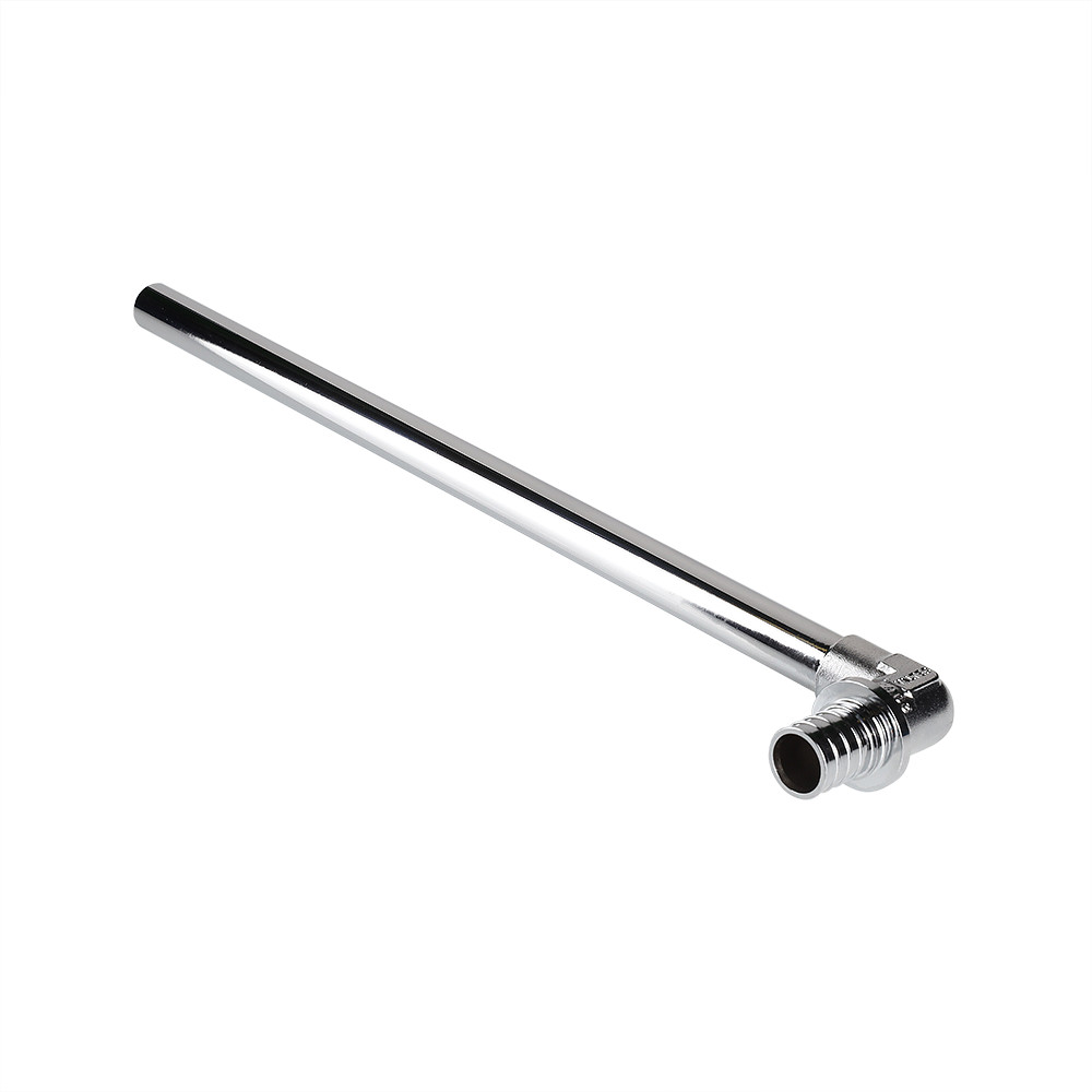 Фитинг аксиальный универсальный – угольник радиаторный с хромированной латунной трубкой