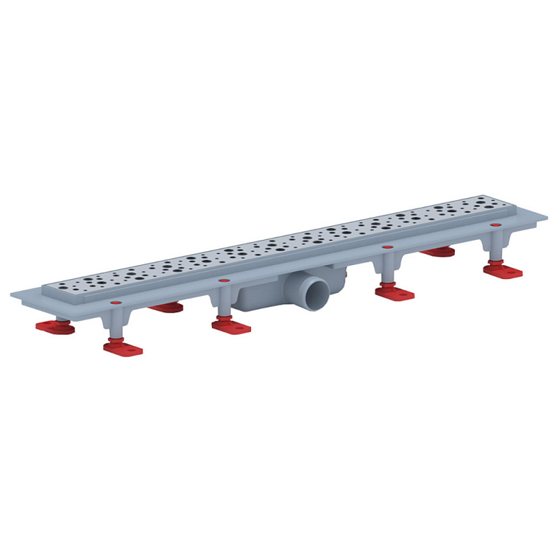 Трап линейный пластиковый АНИ Пласт TLQ1365M DN40 с сухим затвором и матовой решёткой Бриз 650х62 мм