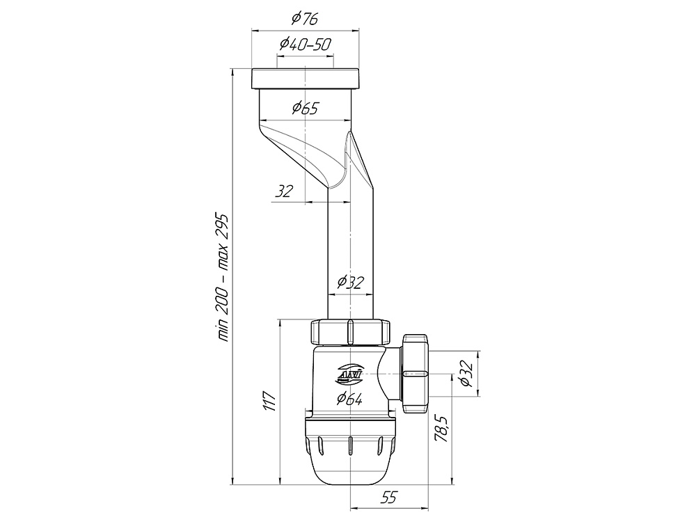 Сифон для писсуара АНИ Пласт U1000 32 мм