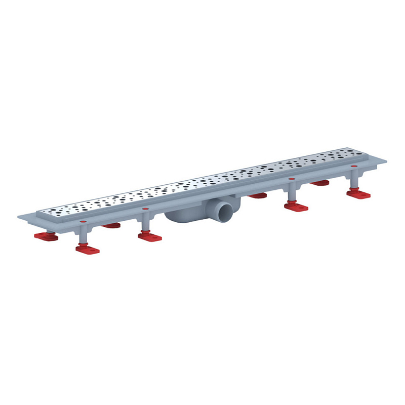 Трап линейный пластиковый АНИ Пласт TLQ1375G DN40 с сухим затвором и глянцевой решёткой Бриз 750х62 мм