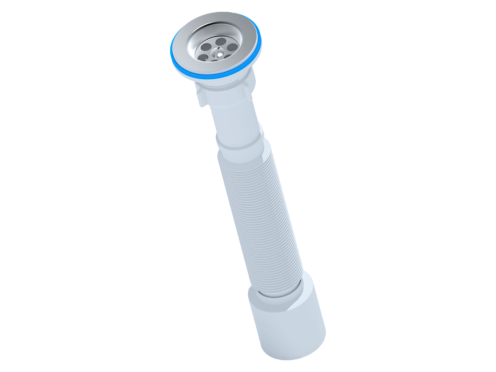 Сифон для мойки АНИ Пласт G205 1 1/4 дюйма 50 мм гофрированный 345-755 мм