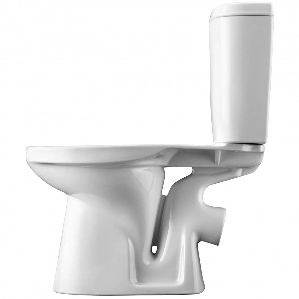 Унитаз SANTEK АНИМО компакт, выпуск косой (слив 2-реж., дюропласт) с сиденьем и бачком