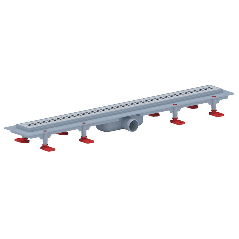 Трап линейный пластиковый АНИ Пласт TLQ1275M DN40 с сухим затвором и матовой решёткой Риф 750х62 мм