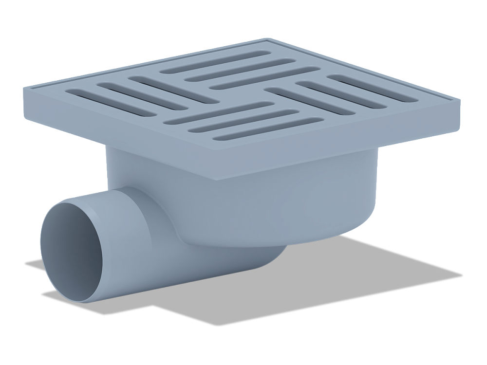 Трап для душа АНИ Пласт TA5110 горизонтальный нерегулируемый с выпуском 50 мм и решеткой из пластика 150х150 мм