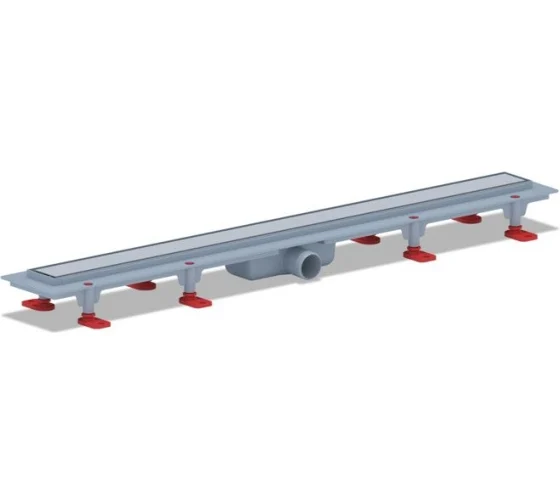 Трап линейный пластиковый АНИ Пласт TL1185M выпуск 40 мм решётка Штиль матовая нержавеющая сталь 850 мм