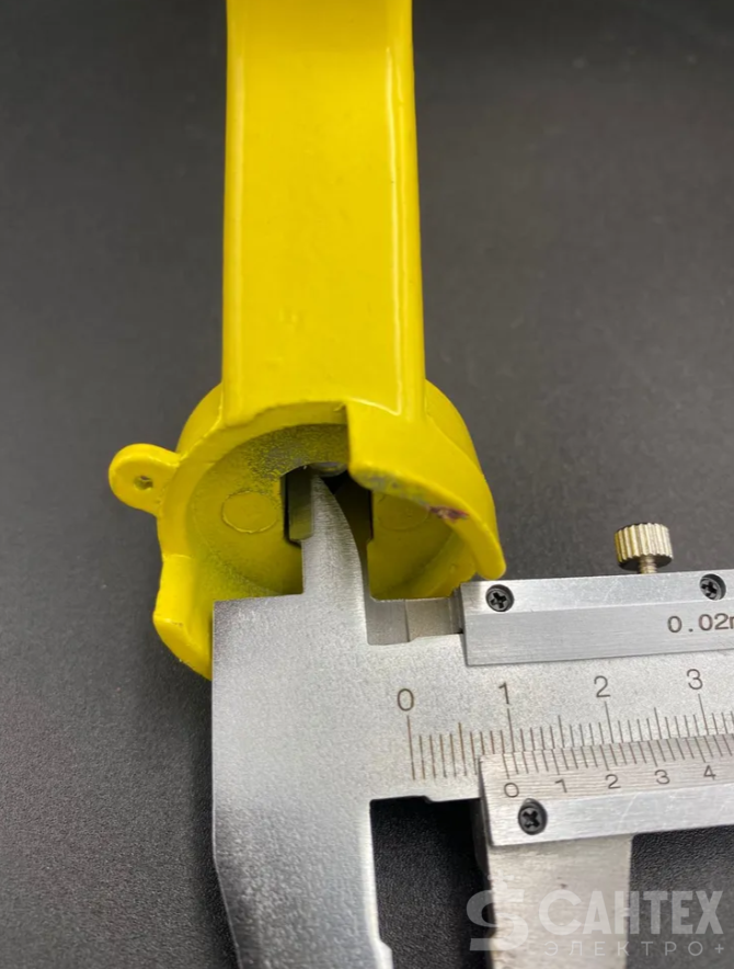 Ручка-рычаг для шарового крана 11/2"; 2" (желтая) под пломбу (посадочное гнездо как на фото), VALFEX, арт.VF.RR4Gp40.50.59