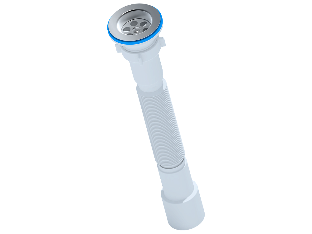 Сифон для мойки АНИ Пласт G106 1 1/2 дюйма 40/50 мм гофрированный 396-806 мм