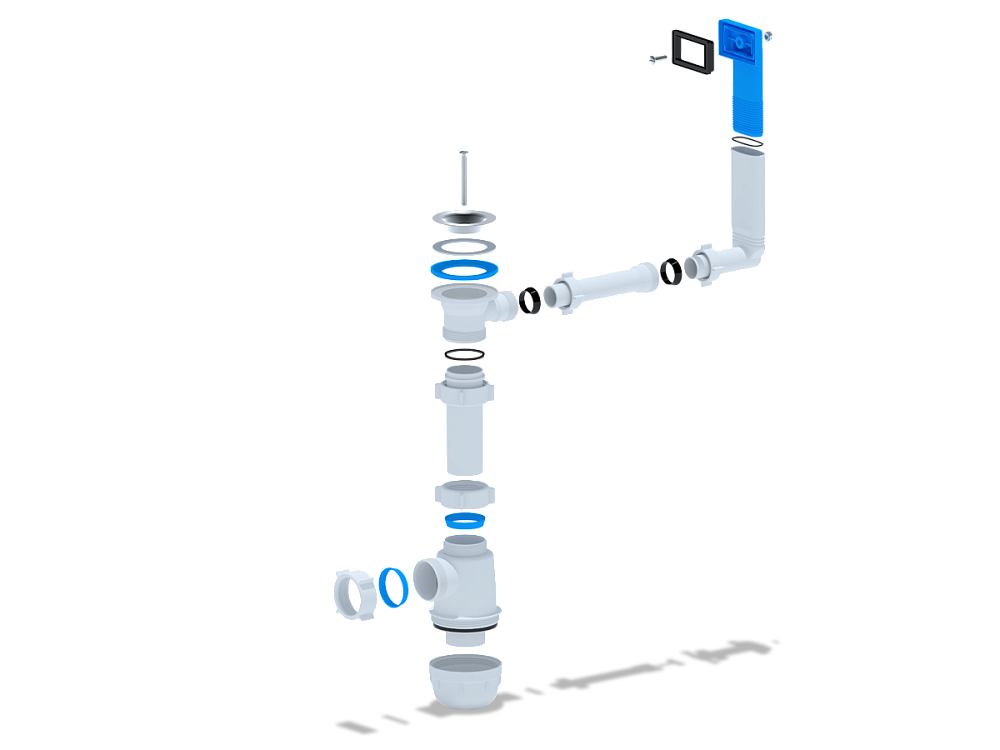 Сифон для мойки АНИ Пласт Грот A0140 1 1/2 дюйма 40 мм с жестким переливом