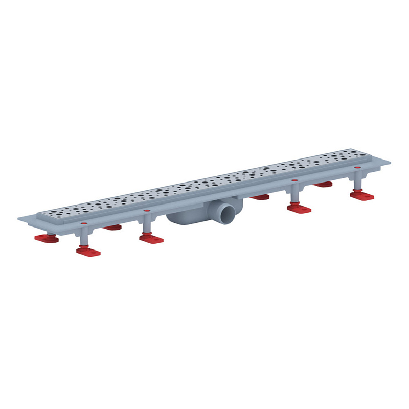 Трап линейный пластиковый АНИ Пласт TLQ1375M DN40 с сухим затвором и матовой решёткой Бриз 750х62 мм