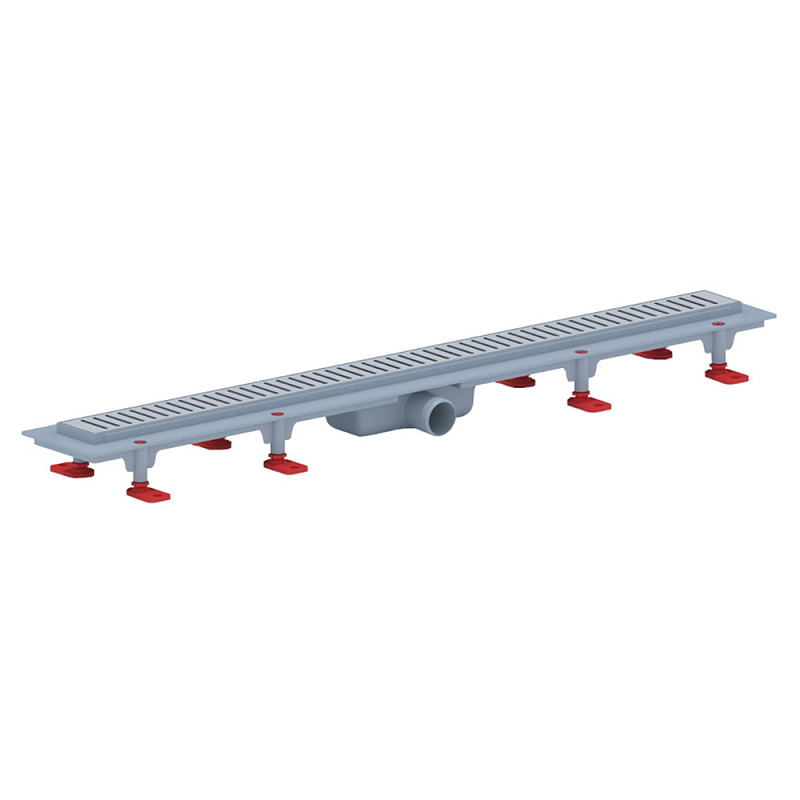 Трап линейный пластиковый АНИ Пласт TLQ1485M DN40 с сухим затвором и матовой решёткой Бимс 850х62 мм