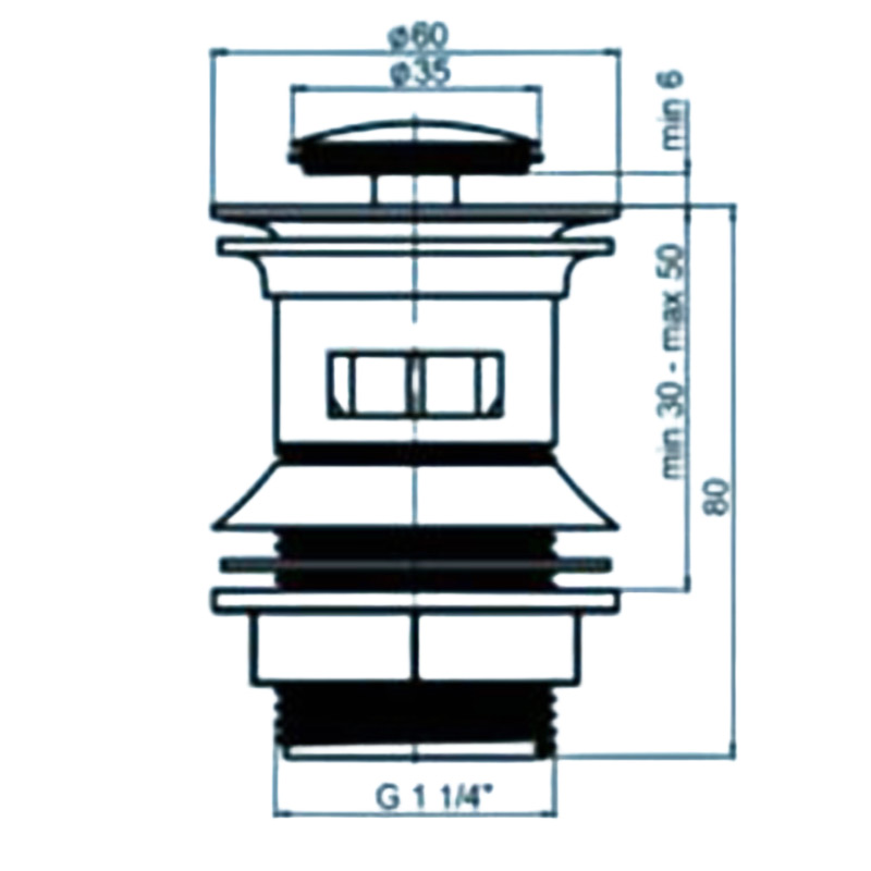 Крышка малая клик-кляк АНИ Пласт M0200CL к сифону 1 1/4 дюйма пластик высота 78 мм