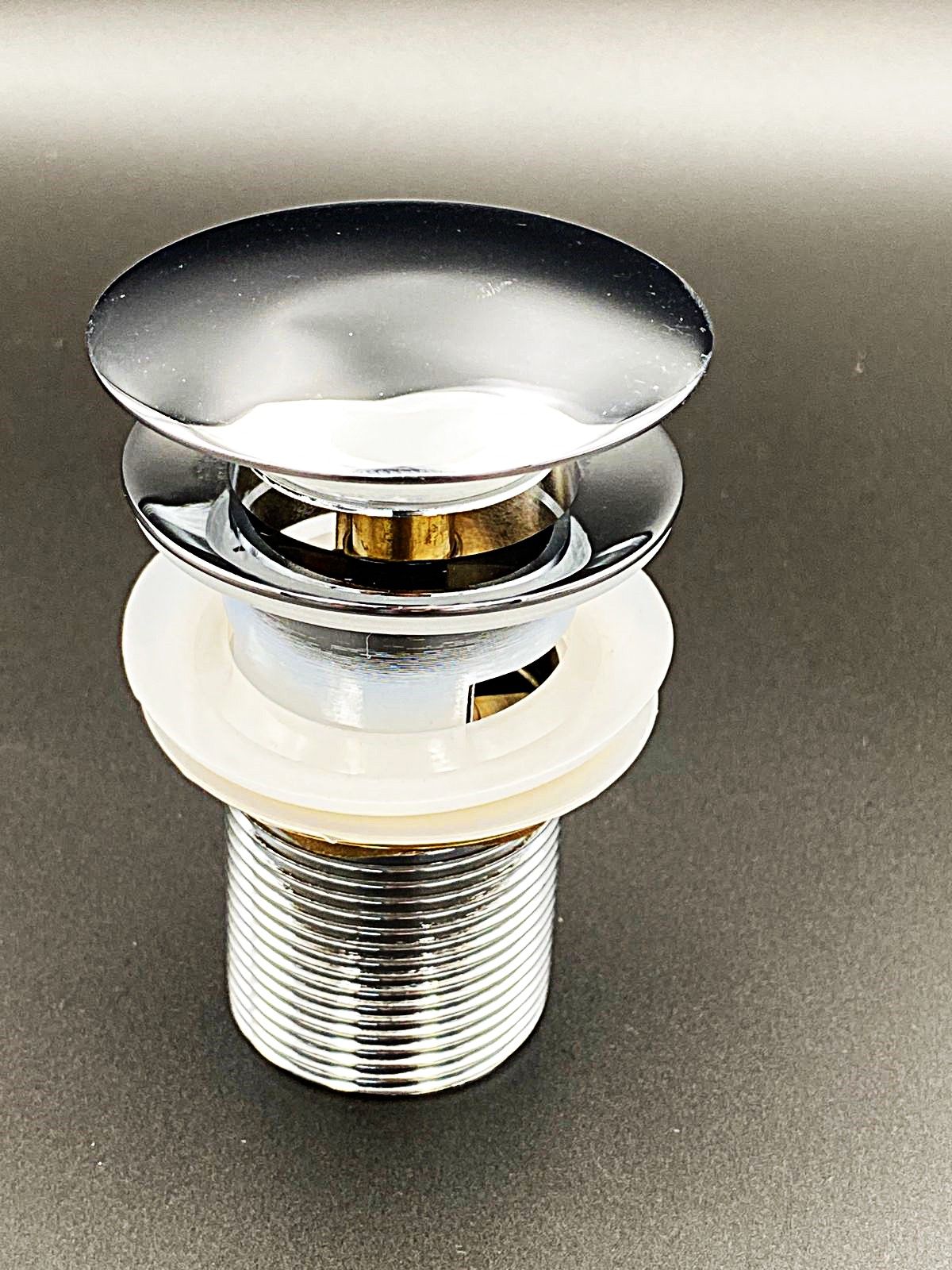 Донный клапан для раковины, "лягушка большая", с переливом, высота: 8см, TIM, арт.BAR0803B