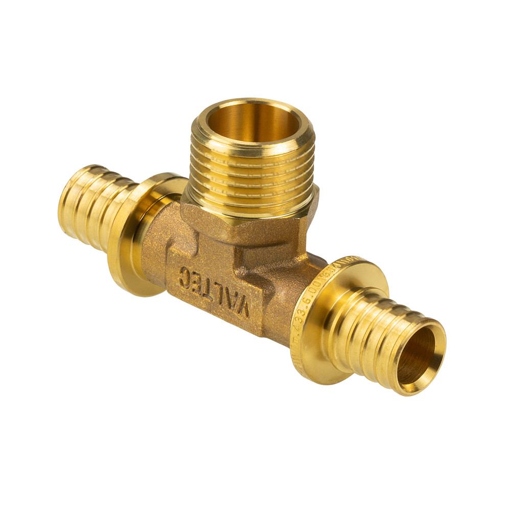 Фитинг аксиальный – тройник надвижной с переходом на наружную резьбу