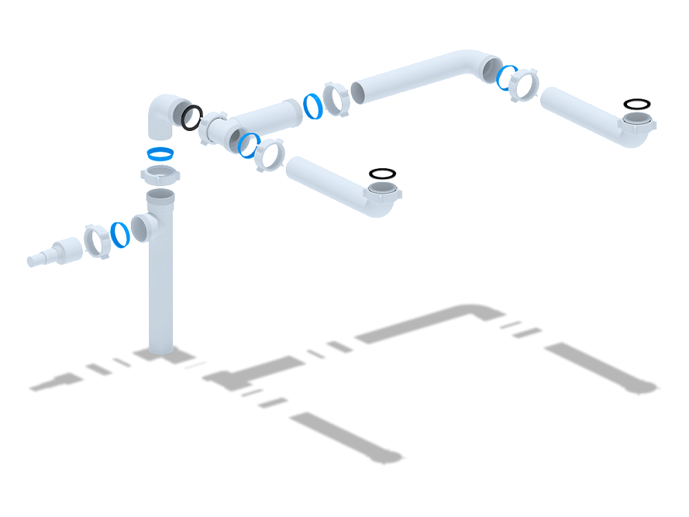 Набор АНИ Пласт L0500 для двойного универсального разноуровнего сифона без выпуска