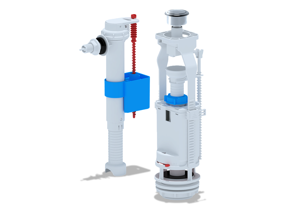 Набор с боковой подводкой АНИ Пласт WC8030C 3/8 дюйма с пластиковым штуцером кнопка хром