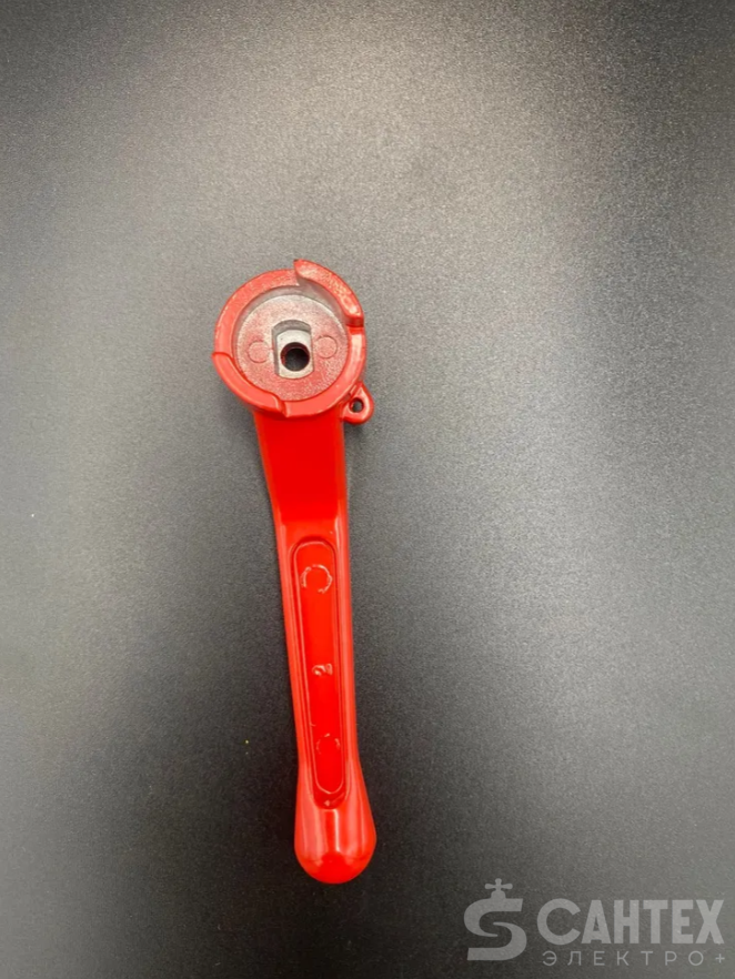 Ручка-рычаг 1";11/4" (посадочное гнездо как на фото) для шарового крана под пломбу (красная) VALFEX, арт.VF.RR3W.25.32.59