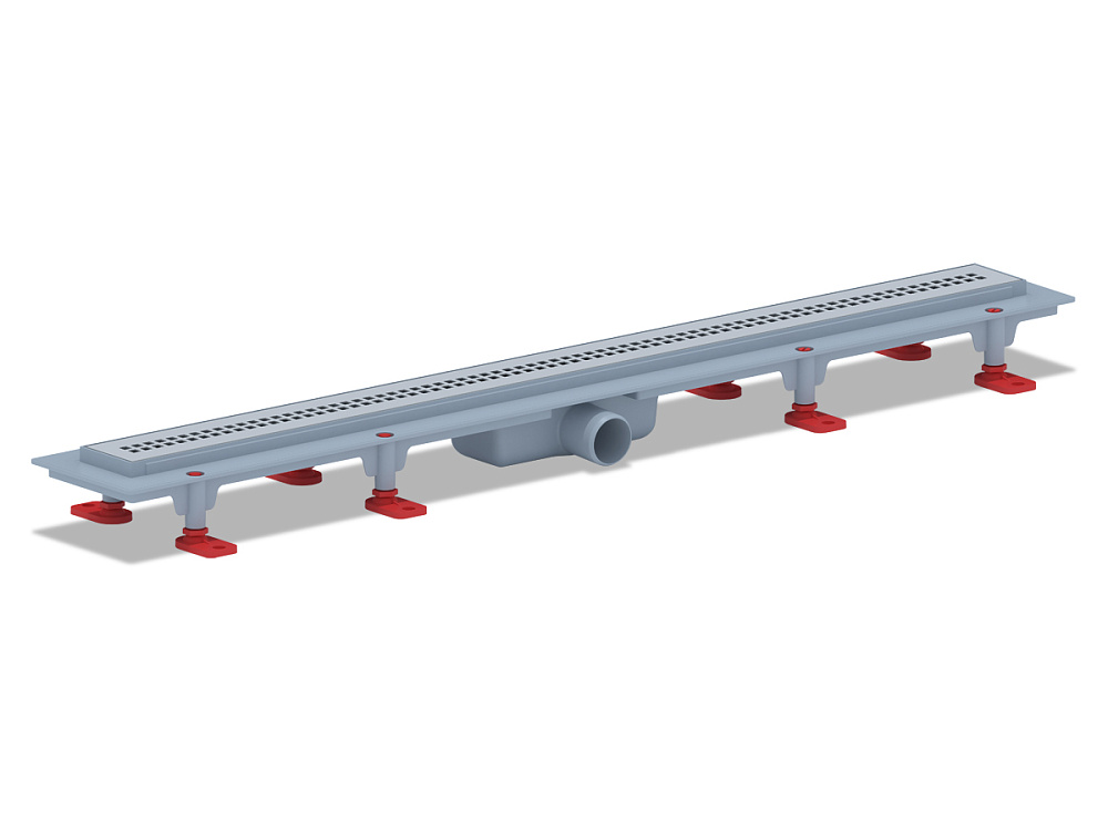 Трап линейный пластиковый АНИ Пласт TL1285M выпуск 40 мм решётка Риф матовая нержавеющая сталь 850 мм